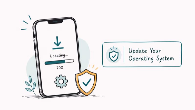 Hand-drawn illustration: Update Your Operating System