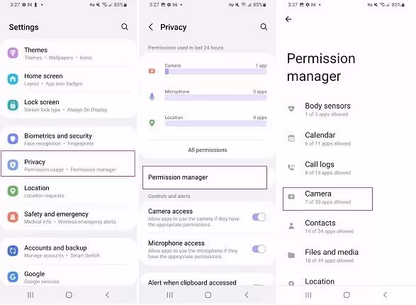 Permission Manager Camera