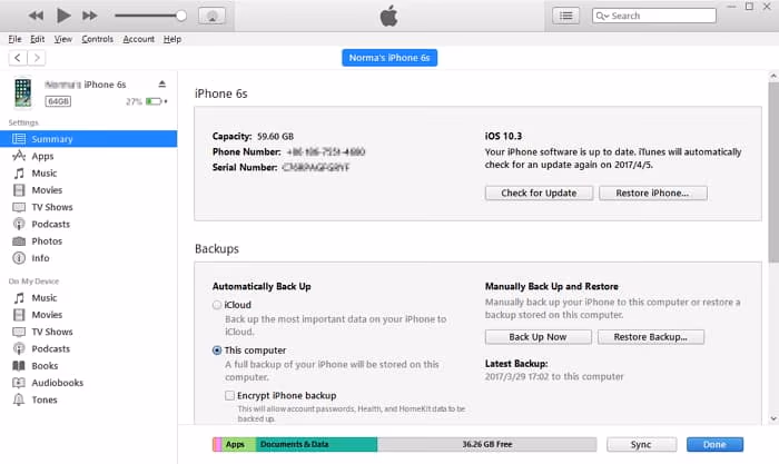 Restore the device using iTunes