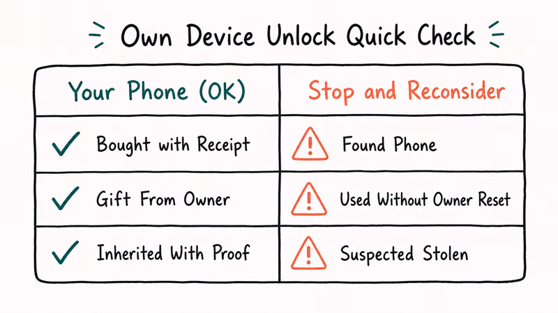 Own device quick check pairing legal LG ownership cases with situations needing the user to stop and reconsider