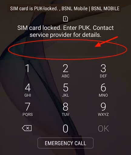Enter PUK Code