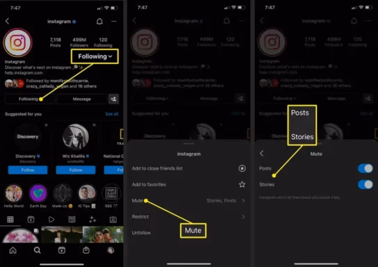 Unmute Someone On Instagram From User Profile Page