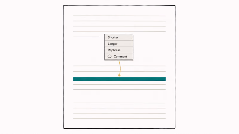 Floating menu appearing over highlighted text inside ChatGPT Canvas with edit options