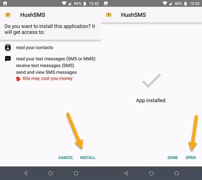Install HushSMS APK FRP unlocking tool