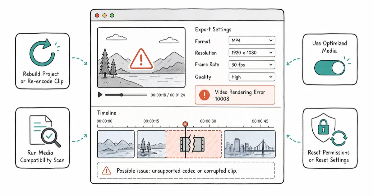 iMovie Video Rendering Error 10008: 7 Fixes That Work cover image