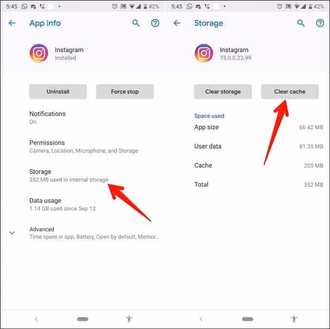 Clean Instagram Cache