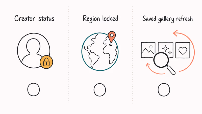 Three diagnostic checks for missing Instagram effects shown as labeled checklist columns.