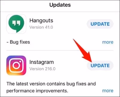 Update the Instagram App on iPhone