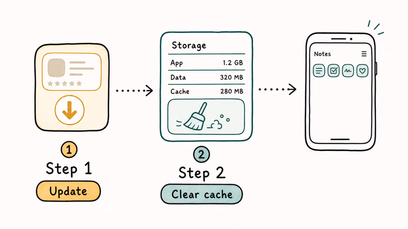 Steps to update Instagram and clear the app cache on phone