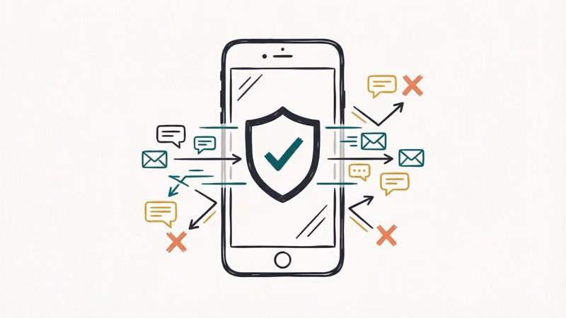 Shield filtering incoming comments and messages on a smartphone screen