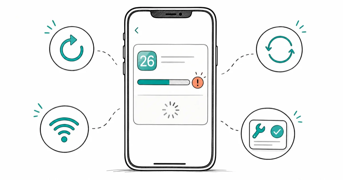 iOS 26 Update Stuck? 8 Fixes That Actually Work in 2026 cover image