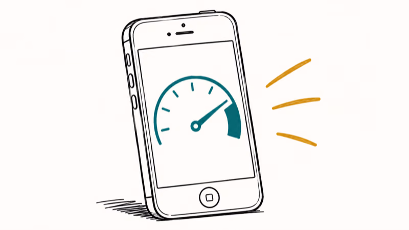 An older iPhone 11 getting a speed boost from iOS 27 shown with a speedometer