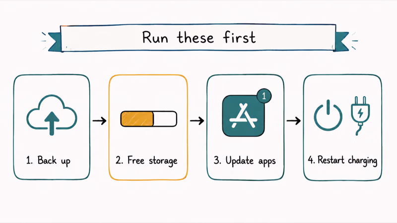 Four universal first steps after an iOS 27 update before troubleshooting any problem