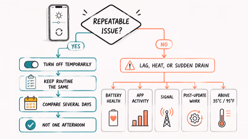 Decision path for disabling Adaptive Power or diagnosing other battery problems