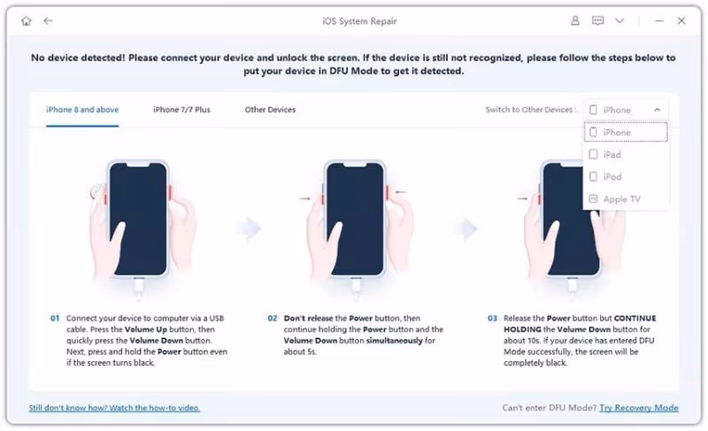 Tenorshare ReiBoot - DFU Mode