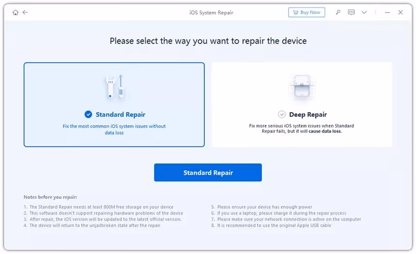 Tenorshare ReiBoot - Standard Repair
