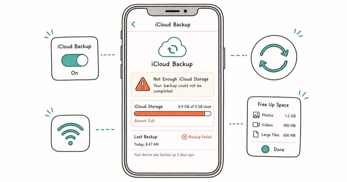 iPhone iCloud Backup Not Working? 7 Fixes That Work cover image