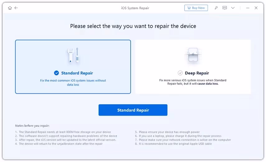 Tenorshare ReiBoot - Standard Repair