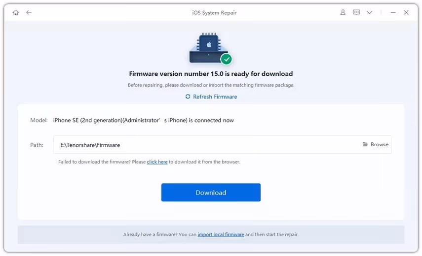 Tenorshare ReiBoot Download Firmware