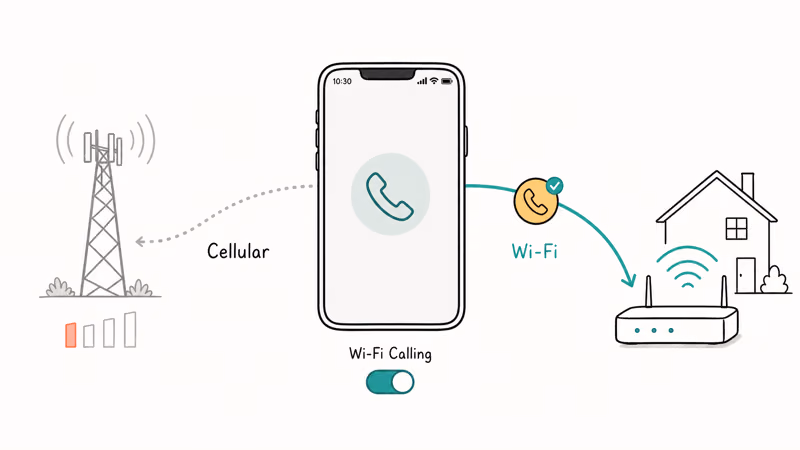 iPhone routing voice call over home Wi-Fi instead of weak cellular tower signal