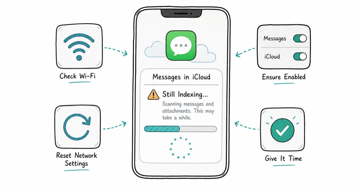 iPhone Messages Keep Indexing? 8 Tested Fixes That Work cover image