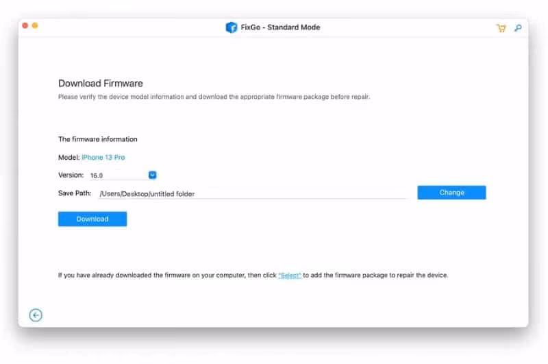 iToolab FixGo Download Firmware