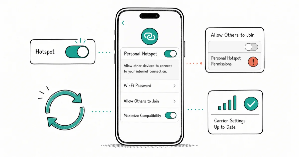 iPhone Personal Hotspot Not Working? 9 Fixes (2026) cover image