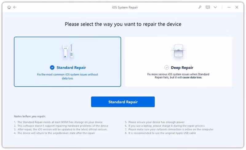 Tenorshare ReiBoot - Standard Repair