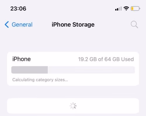 iPhone Storage Not Loading