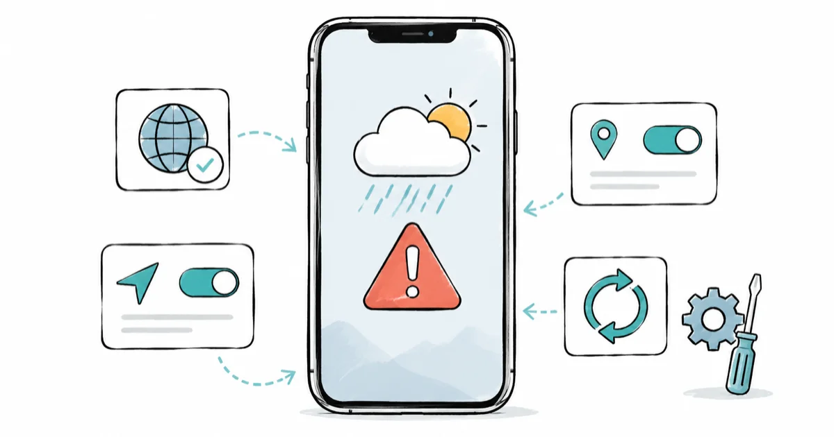 iPhone Weather App Not Working? 7 Fixes by Root Cause cover image