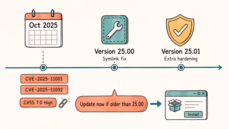 Late 2025 7-Zip CVE patches landed in version 25.00 and 25.01