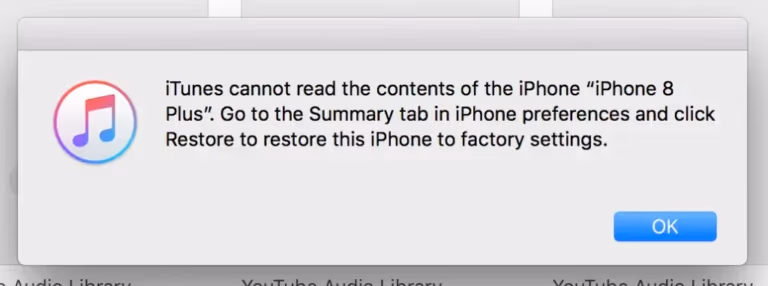 Itunes Cannot Read The Contents Of The Iphone