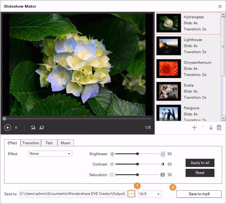 jpg to mp4 Using DVDCreator