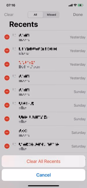 Clear the Call History