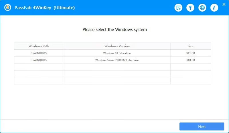 Choose Windows system