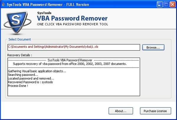 SysTools VBA Password Remover