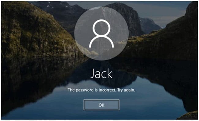 Windows 10 password incorrect