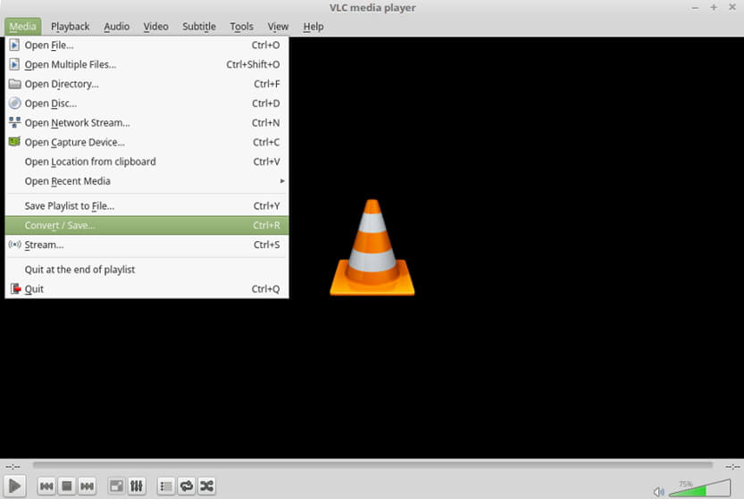 VLC Media Player menu