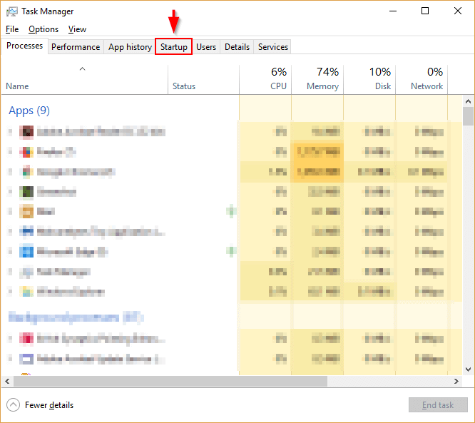 There are too many startup programs so the Windows 10 slow