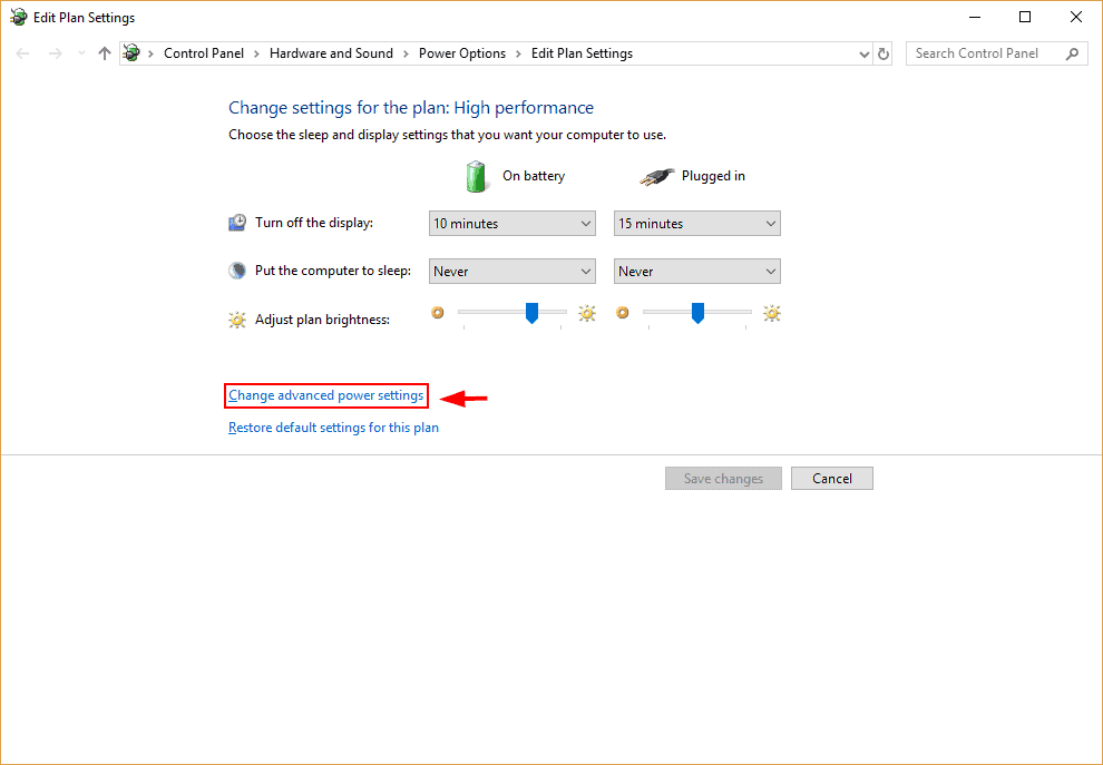 Change Power settings to fix windows 10 very slow and unresponsive