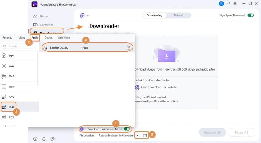 convert youtube to FLAC Using Uniconverter