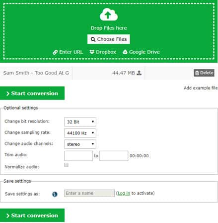 Use Online-Convert.com to convert YouTube to FLAC 