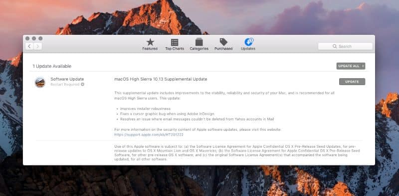 Update Your MacOS High Sierra