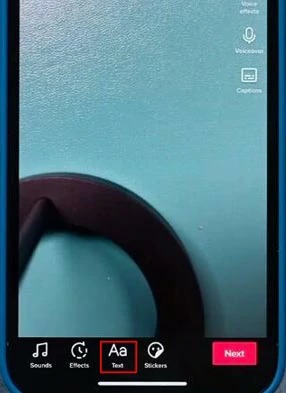 insert your desired text on TikTok