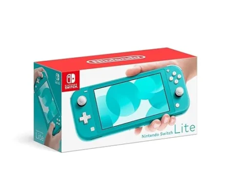 Nintendo Switch Lite handheld console in turquoise for younger kids