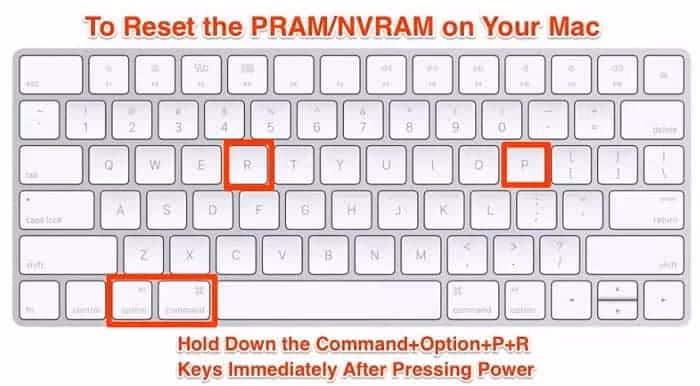 Reset PRAM to fix MacBook Not Turning On