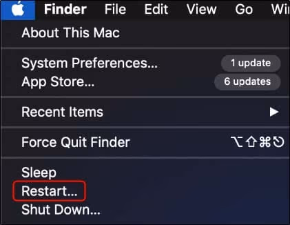 Restart the MacBook Pro