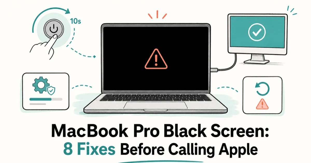 MacBook Pro Black Screen: 8 Fixes Before Calling Apple cover image