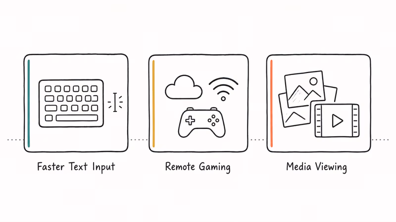 Three benefits of pairing iPhone with PS4: faster text input, remote gaming, and media viewing.