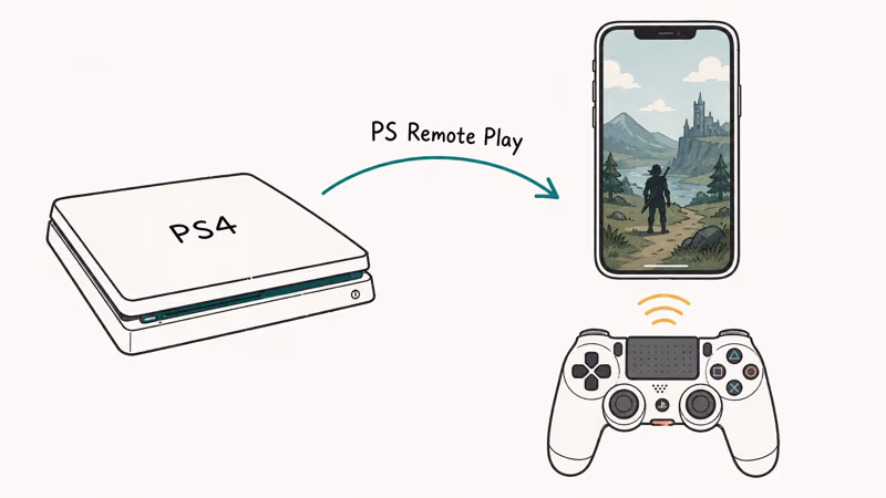 PS4 streams game footage to iPhone with paired DualShock controller.